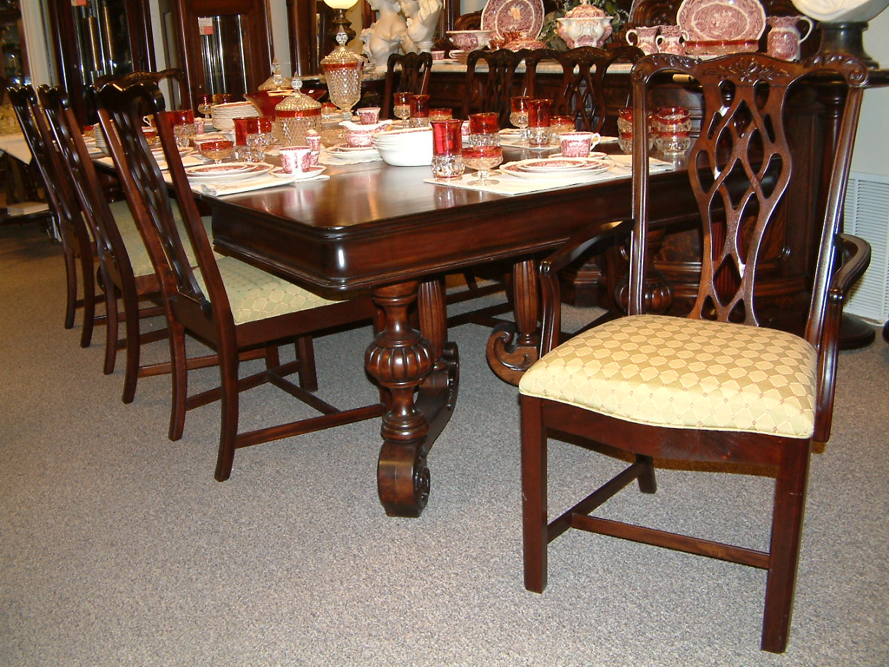 Mahogany Oversized Chippendale Dining Chairs Set of 8 - Image 7