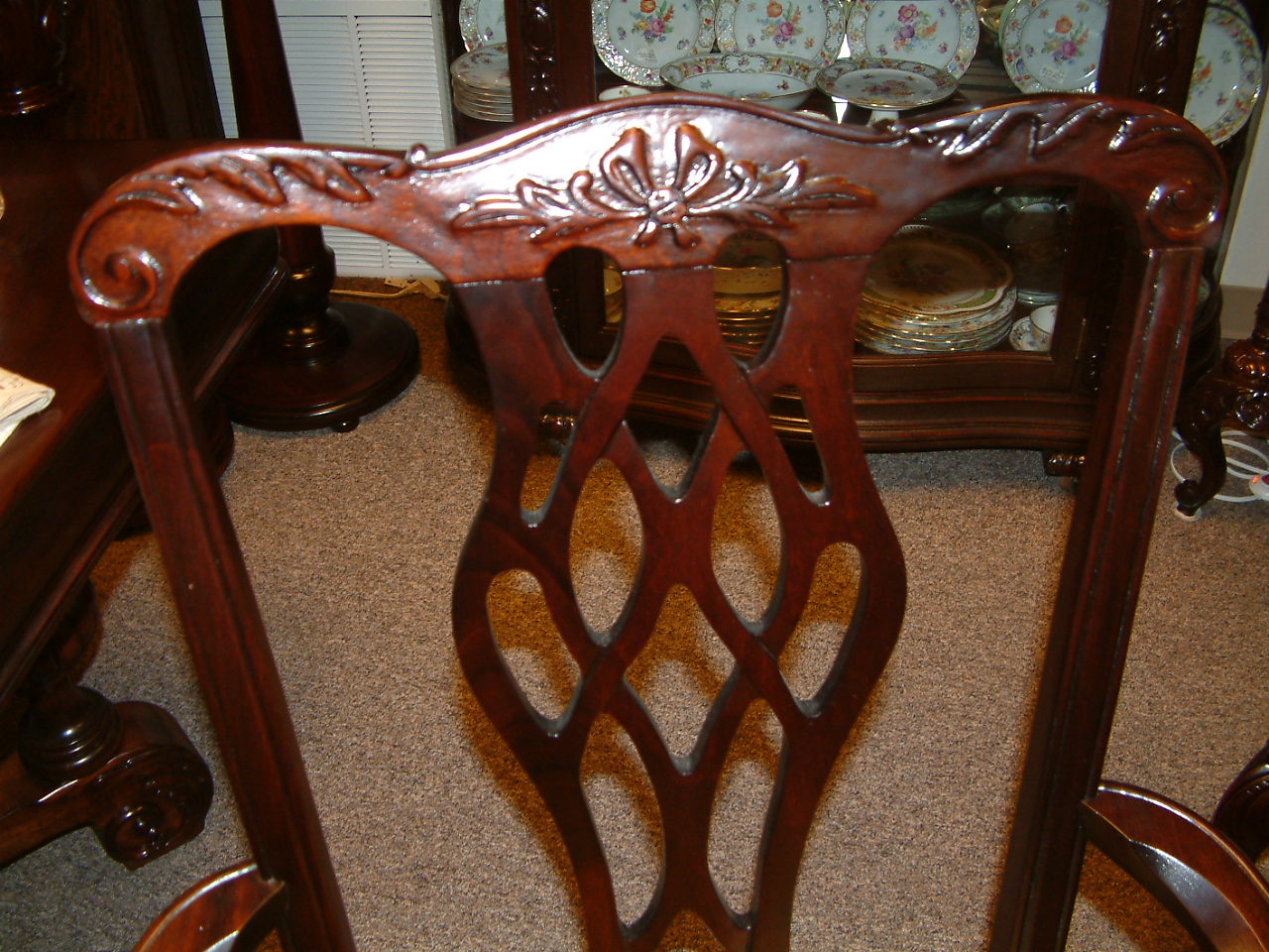 Mahogany Oversized Chippendale Dining Chairs Set of 8 - Image 3