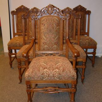 Set of 6 Carved Horner Style Dining Chairs