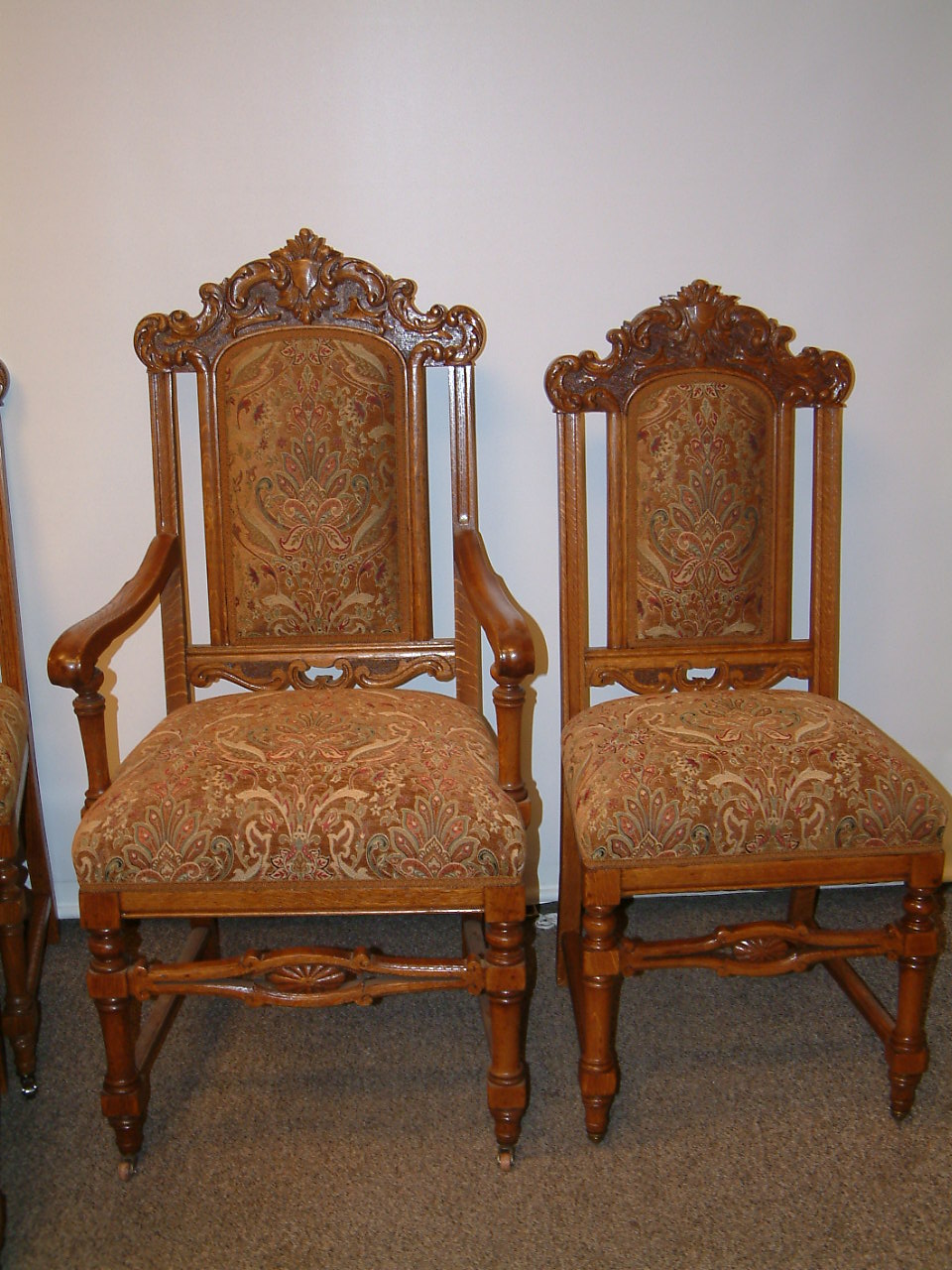 Set of 6 Carved Horner Style Dining Chairs - Image 6