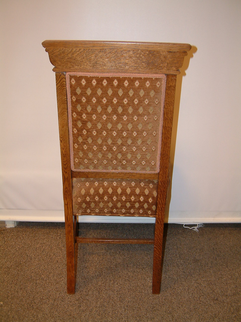 Fancy Carved Oak Griffin Adorned Dining Chairs - Image 5