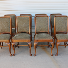 Heavy Oak Fully Upholstered Banquet Chairs  Set of 8