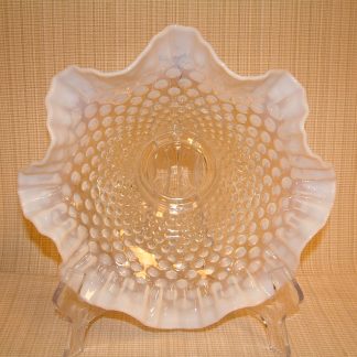 Fenton French Opalescent Hobnail Ruffled Edge Large Bowl
