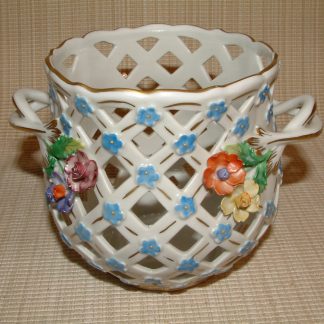 Dresden Carl Thieme Basket Weave Jardiniere Pot