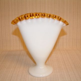 Fenton Gold Crest Tall Fan Vase
