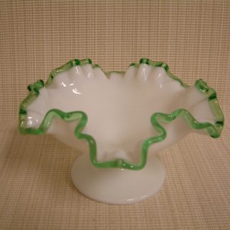Fenton Emerald Crest Footed Comport