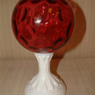 Fenton Cranberry Thumbprint Ivy Ball