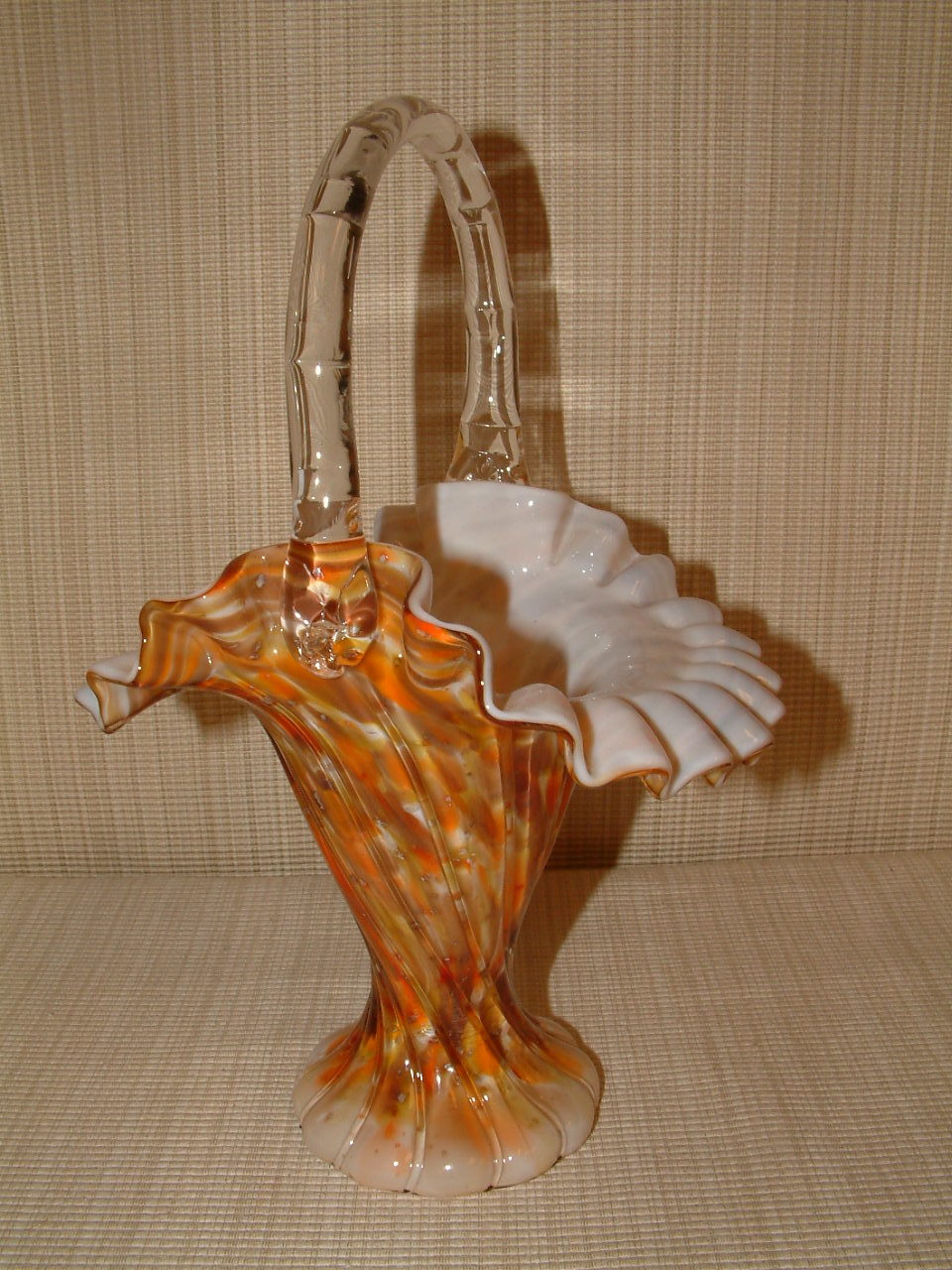 Fenton Vasa Murrhina Tall Basket