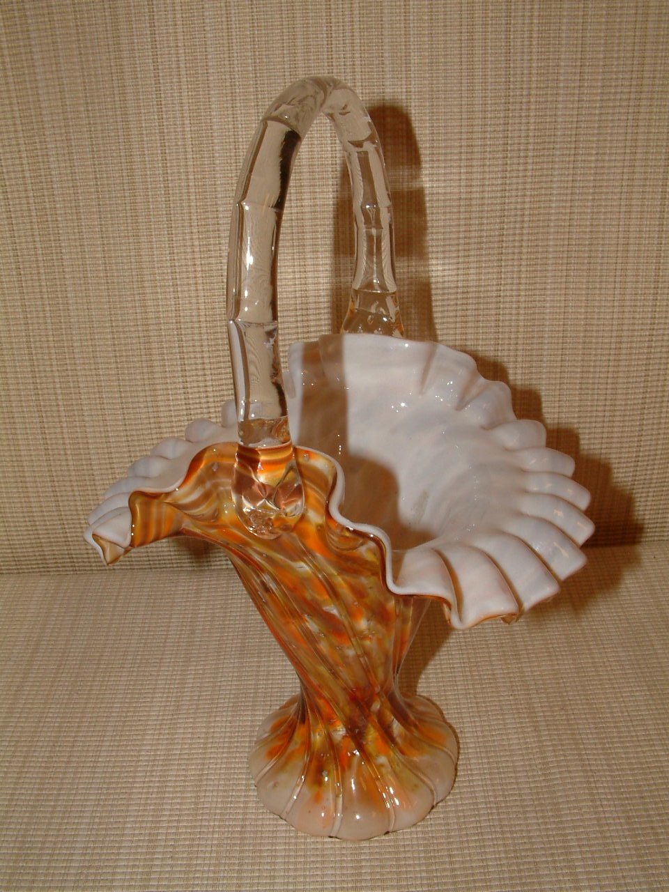 Fenton Vasa Murrhina Tall Basket - Image 2