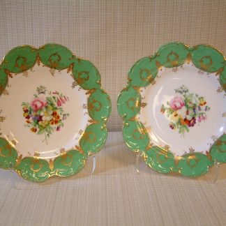 Pair Sevres Style Hand Painted Cabinet Plates