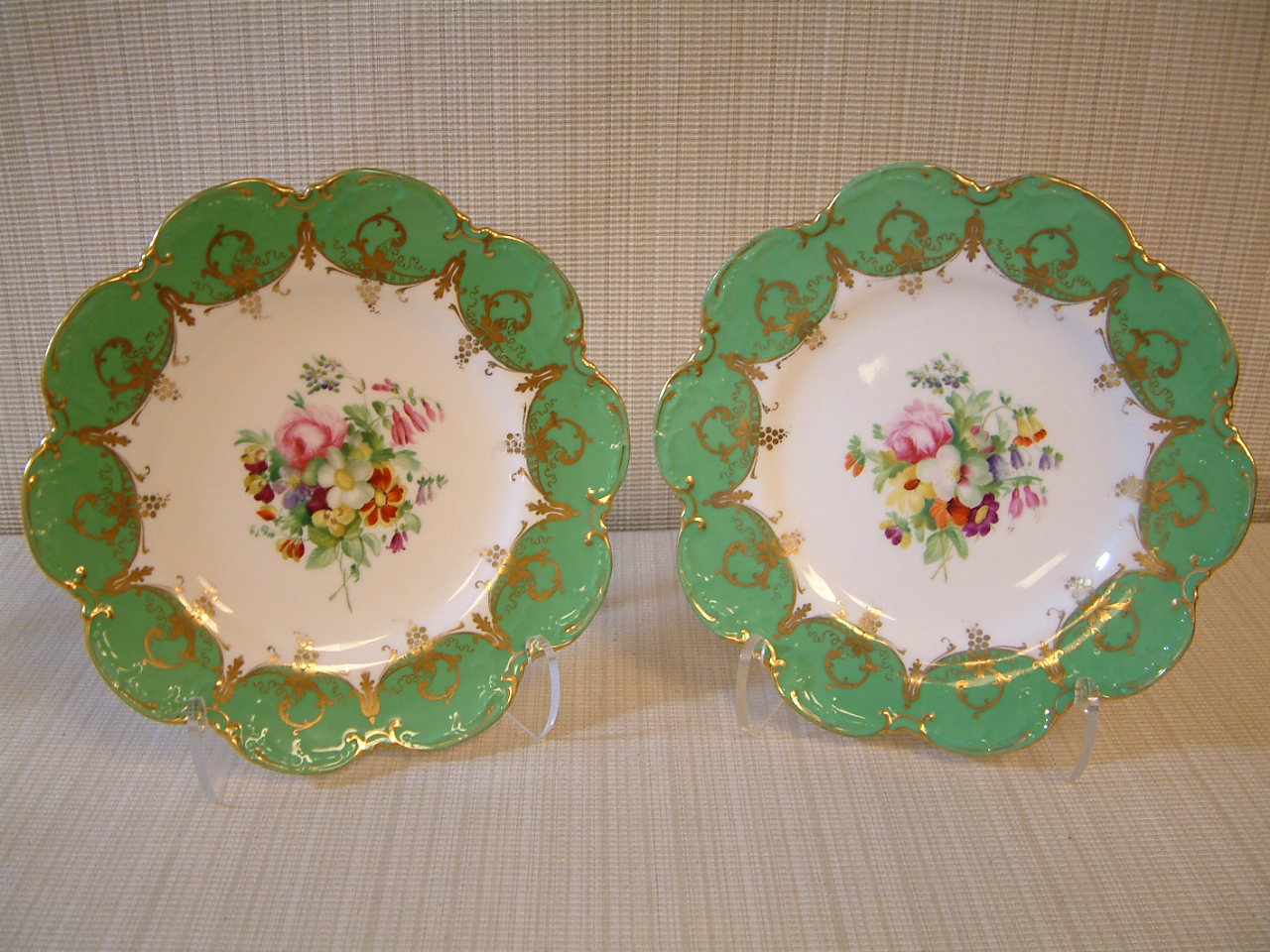 Pair Sevres Style Hand Painted Cabinet Plates - Image 2