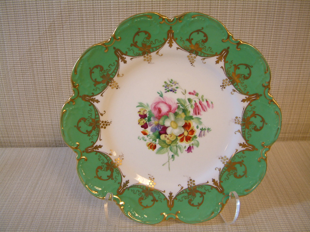 Pair Sevres Style Hand Painted Cabinet Plates - Image 3
