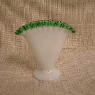 Fenton Emerald Crest Fan Vase
