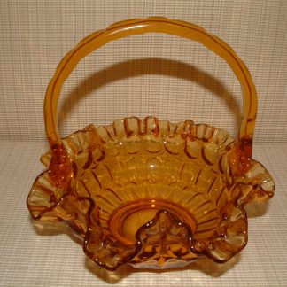 Fenton Thumbprint Amber Basket