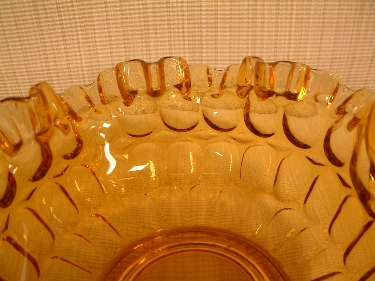Fenton Thumbprint Amber Basket - Image 7