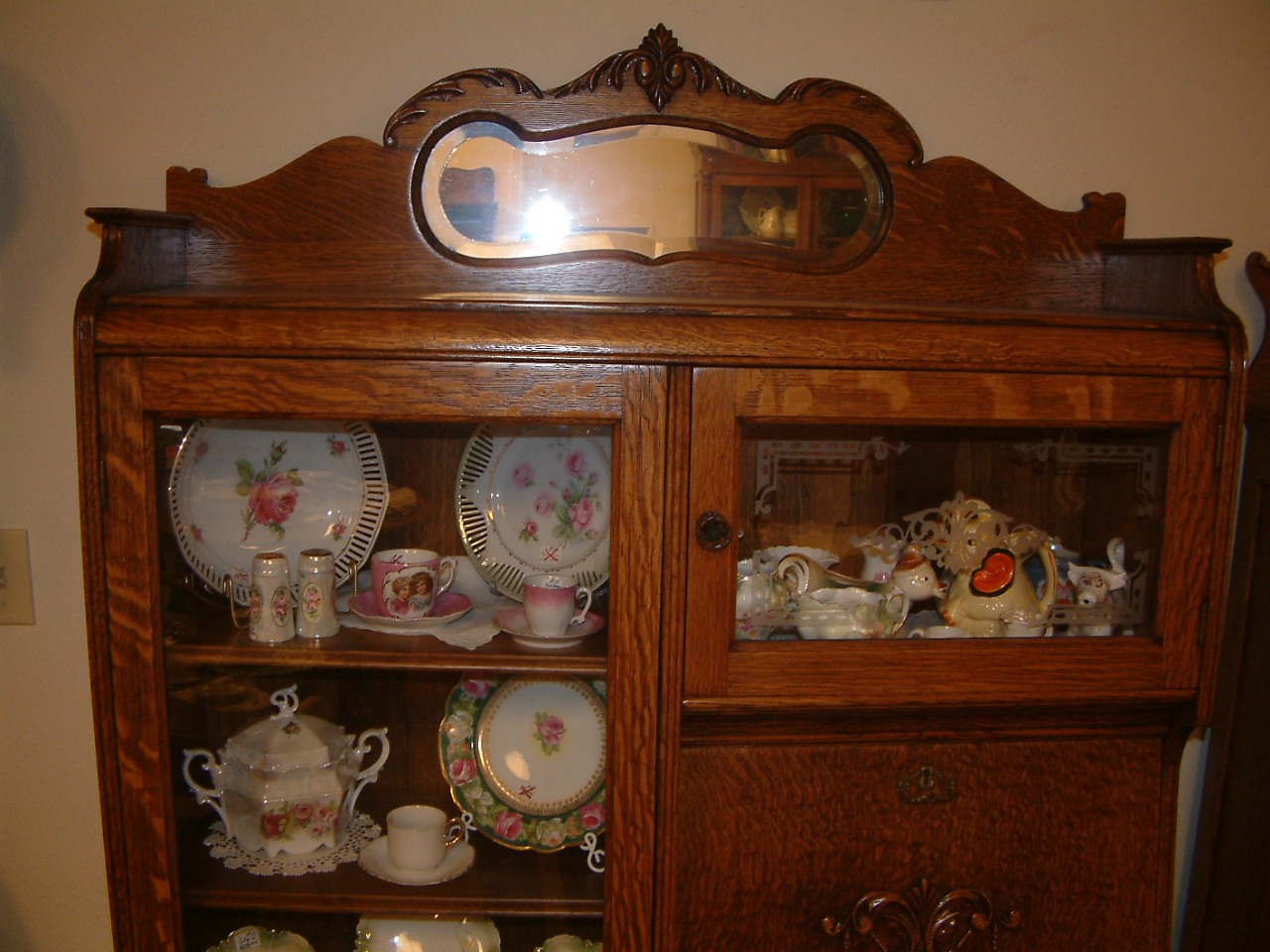 Quartersawn Oak Side By Side Secretary - Image 2