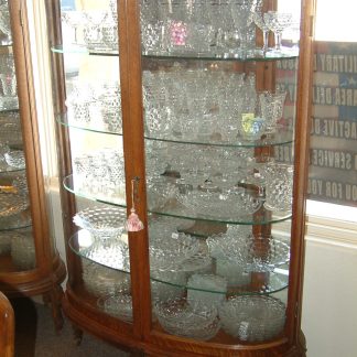 Rare Oval Oak China Display Cabinet