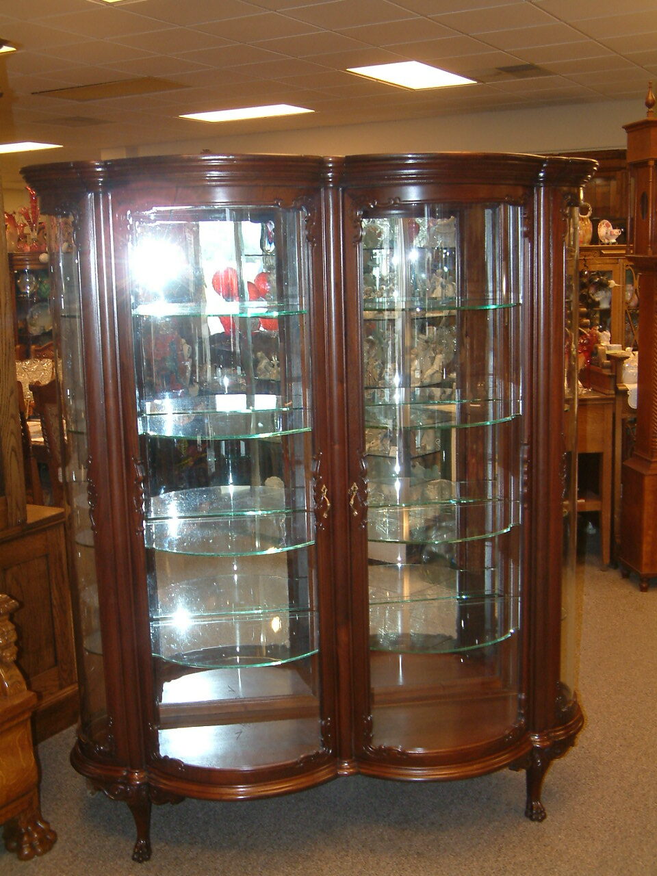Massive Mahogany Fancy Display Cabinet, Attributed to R J Horner - Image 9