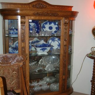 Quartersawn Oak Fancy Carved Clawfoot China Cabinet