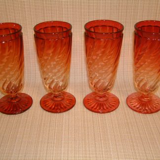 Baccarat Rose Tiente Bambous Swirl Goblets