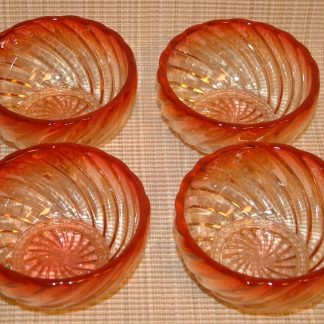 Baccarat Rose Tiente Bambous Swirl Berry Bowls