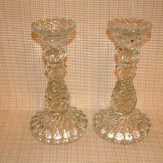 Baccarat Clear Crystal Bambous Candlesticks