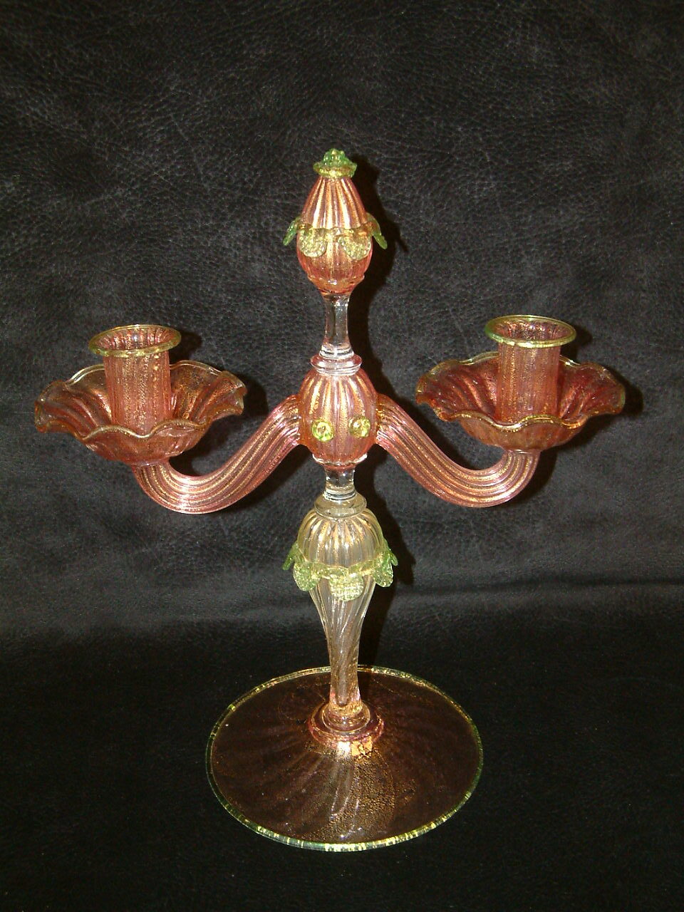 Venetian Glass Salviati 3 pc Centerpiece Candlestick Set - Image 5