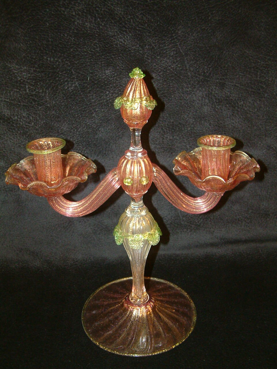 Venetian Glass Salviati 3 pc Centerpiece Candlestick Set - Image 6