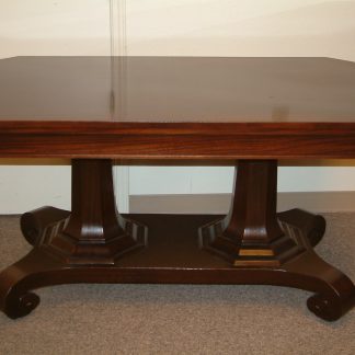 Mahogany Oversized Fluted Leg Library Table