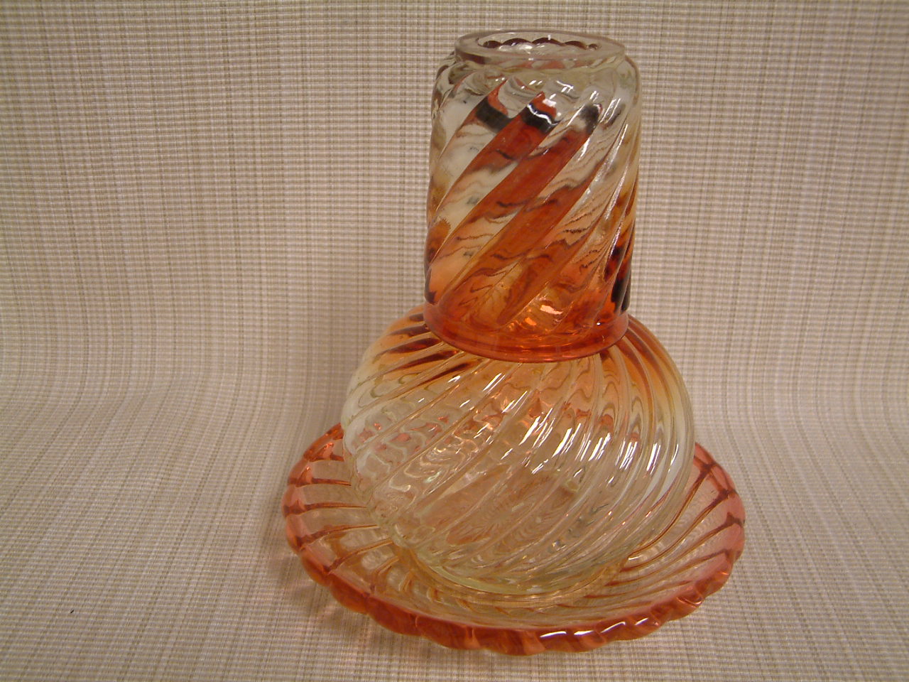 Baccarat Rose Tiente Swirl Bambous 3 pc Bedside Water Set ON SALE