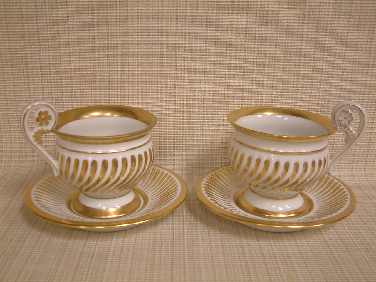 Rene' Grugier Limoges France PAIR Cabinet Cups/Saucers - Image 2