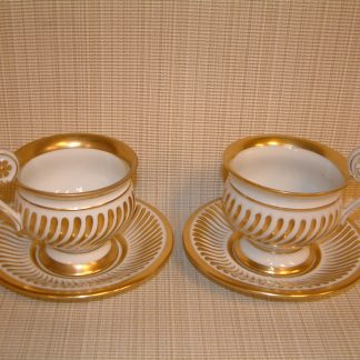 Rene'  Grugier Limoges  France PAIR Cabinet Cups/Saucers