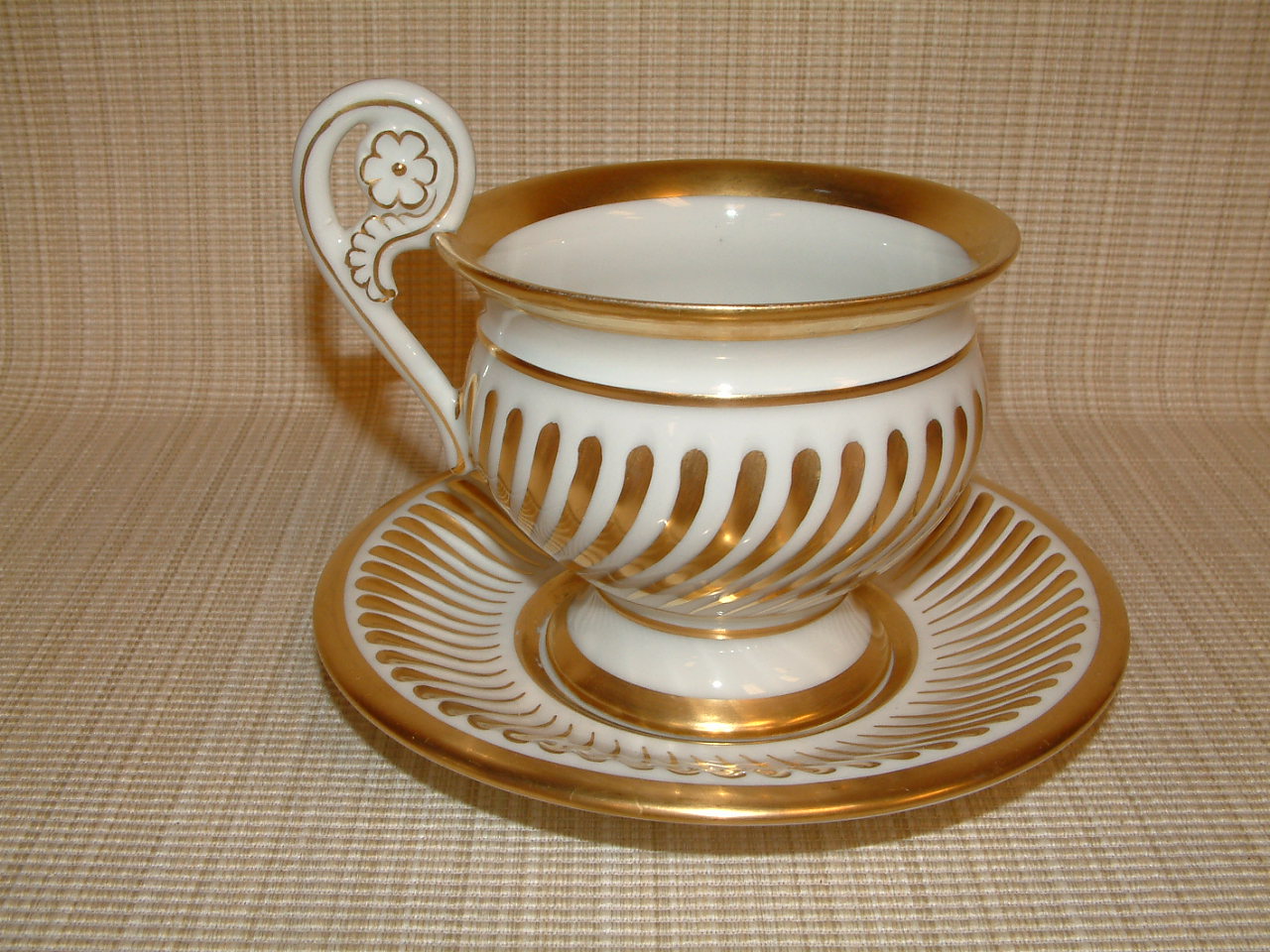 Rene' Grugier Limoges France PAIR Cabinet Cups/Saucers - Image 5
