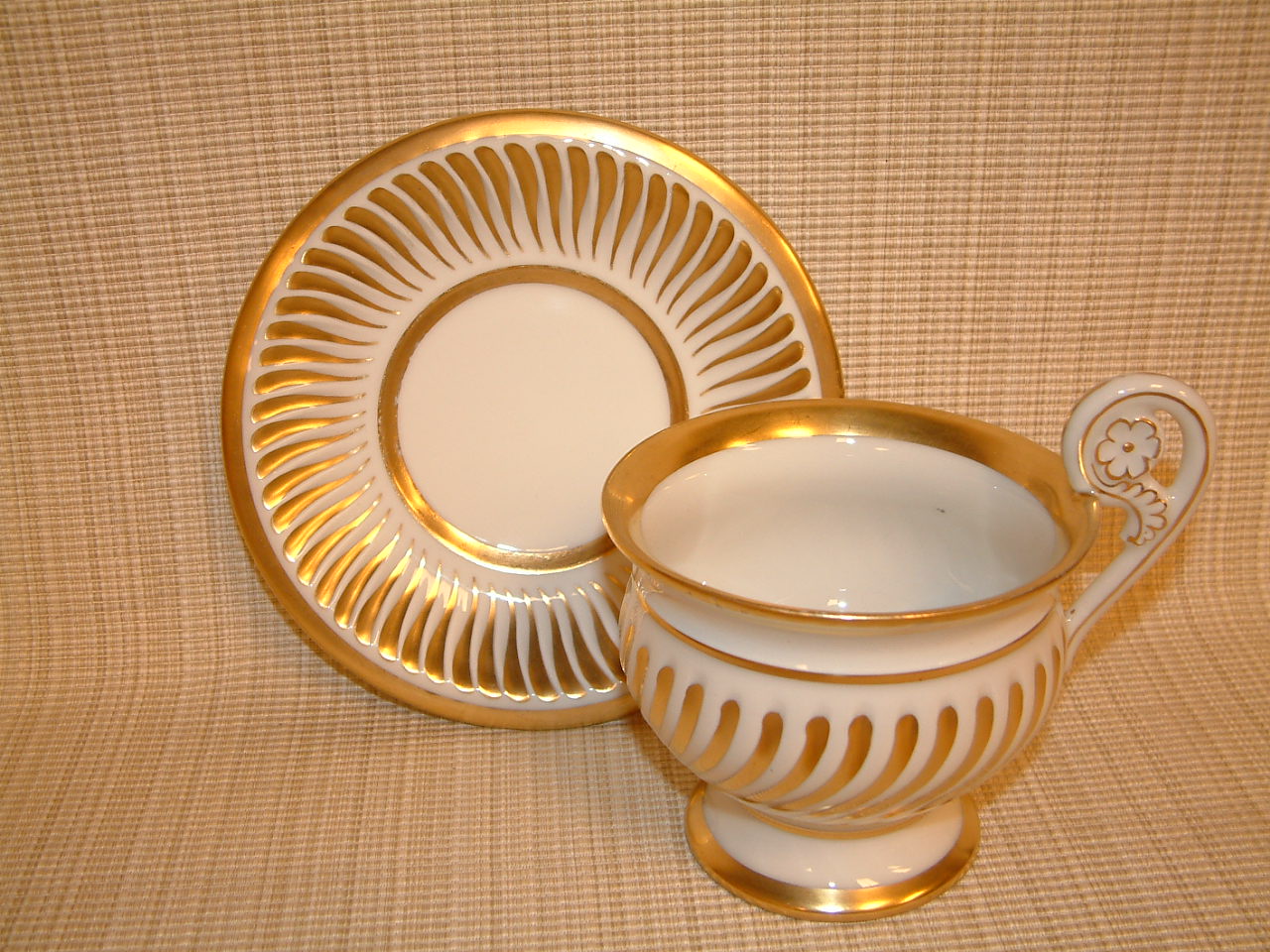 Rene' Grugier Limoges France PAIR Cabinet Cups/Saucers - Image 6