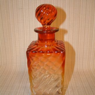 Baccarat Rose Tiente Swirl Square Liquor Bottle / Decanter