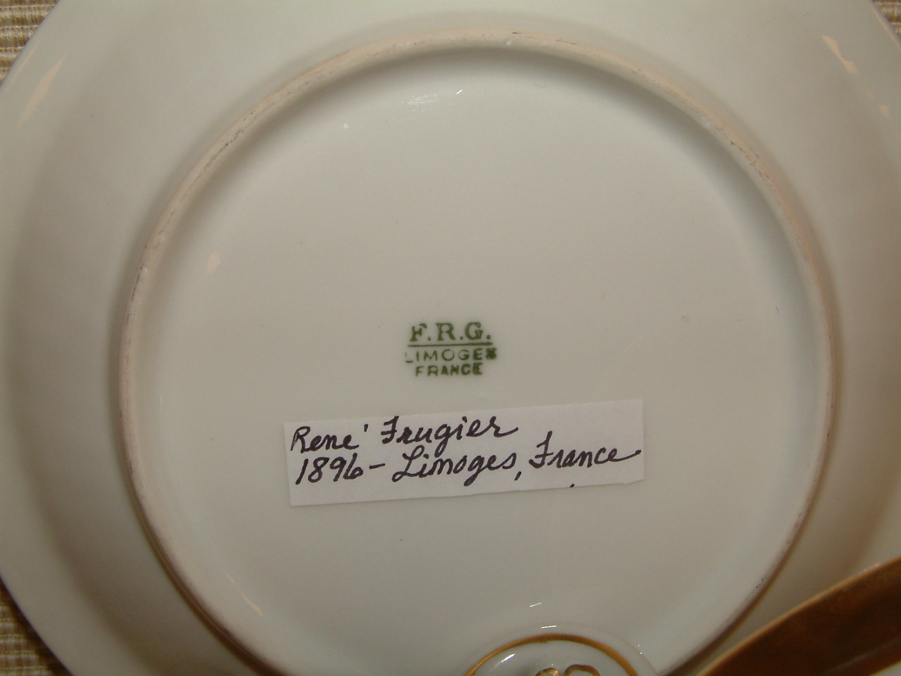 Rene' Grugier Limoges France PAIR Cabinet Cups/Saucers - Image 8