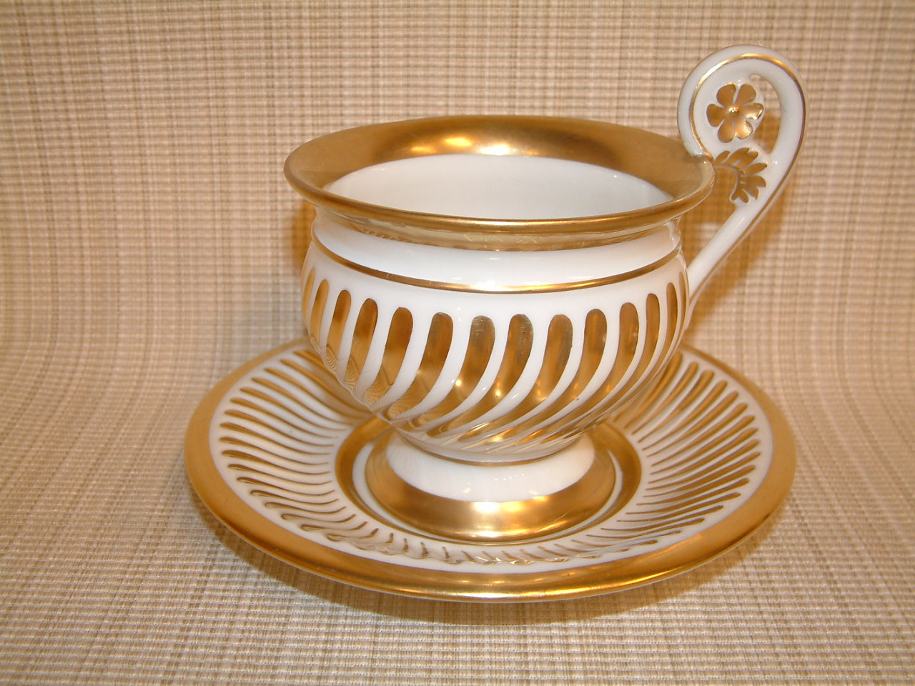 Rene' Grugier Limoges France PAIR Cabinet Cups/Saucers - Image 9