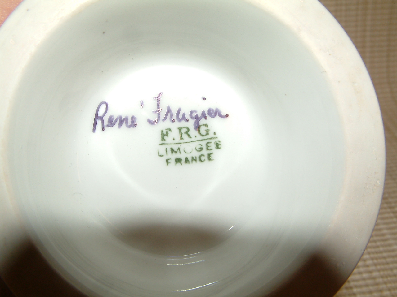 Rene' Grugier Limoges France PAIR Cabinet Cups/Saucers - Image 13