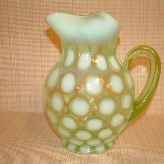 Fenton Lime Green Opalescent Coinspot Pitcher