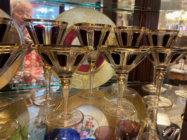 Moser Cabochon Ruby Tall Goblets / Wines - Image 2