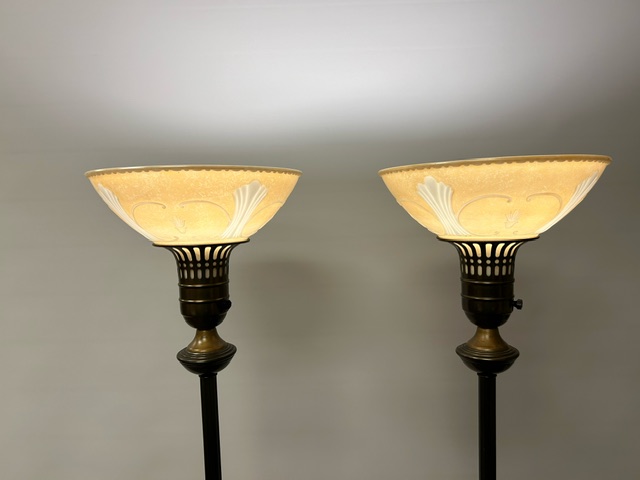 Matched PAIR Torchiere Lamps SOLD - Image 2