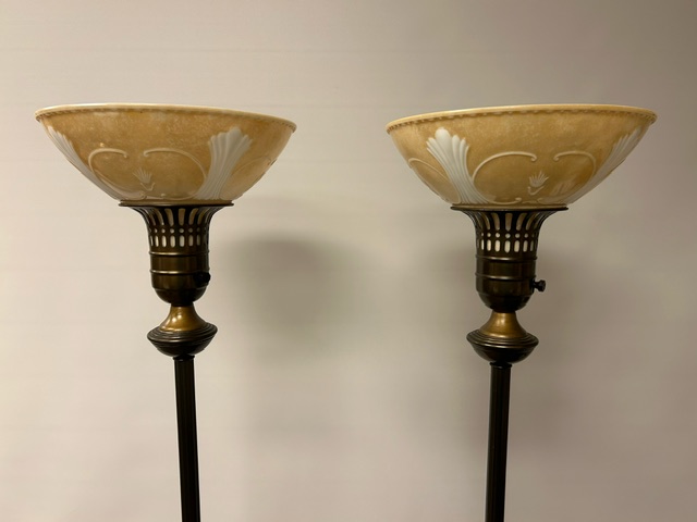 Matched PAIR Torchiere Lamps SOLD - Image 6