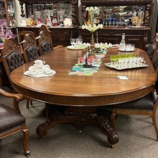 Quartersawn Oak Oversized 66" round to 12'  Banquet Table