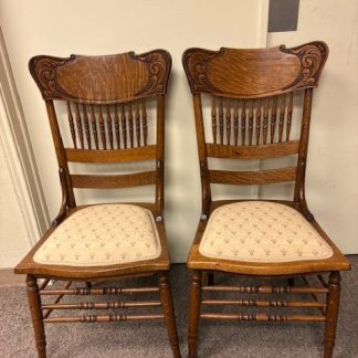 Quartersawn Oak Carved Back Kitchen Style Chairs  SET OF 10