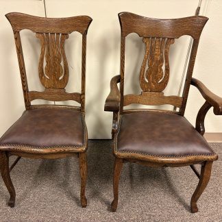 Quartersawn Oak Heavy  Dining Chairs.  Set of 10