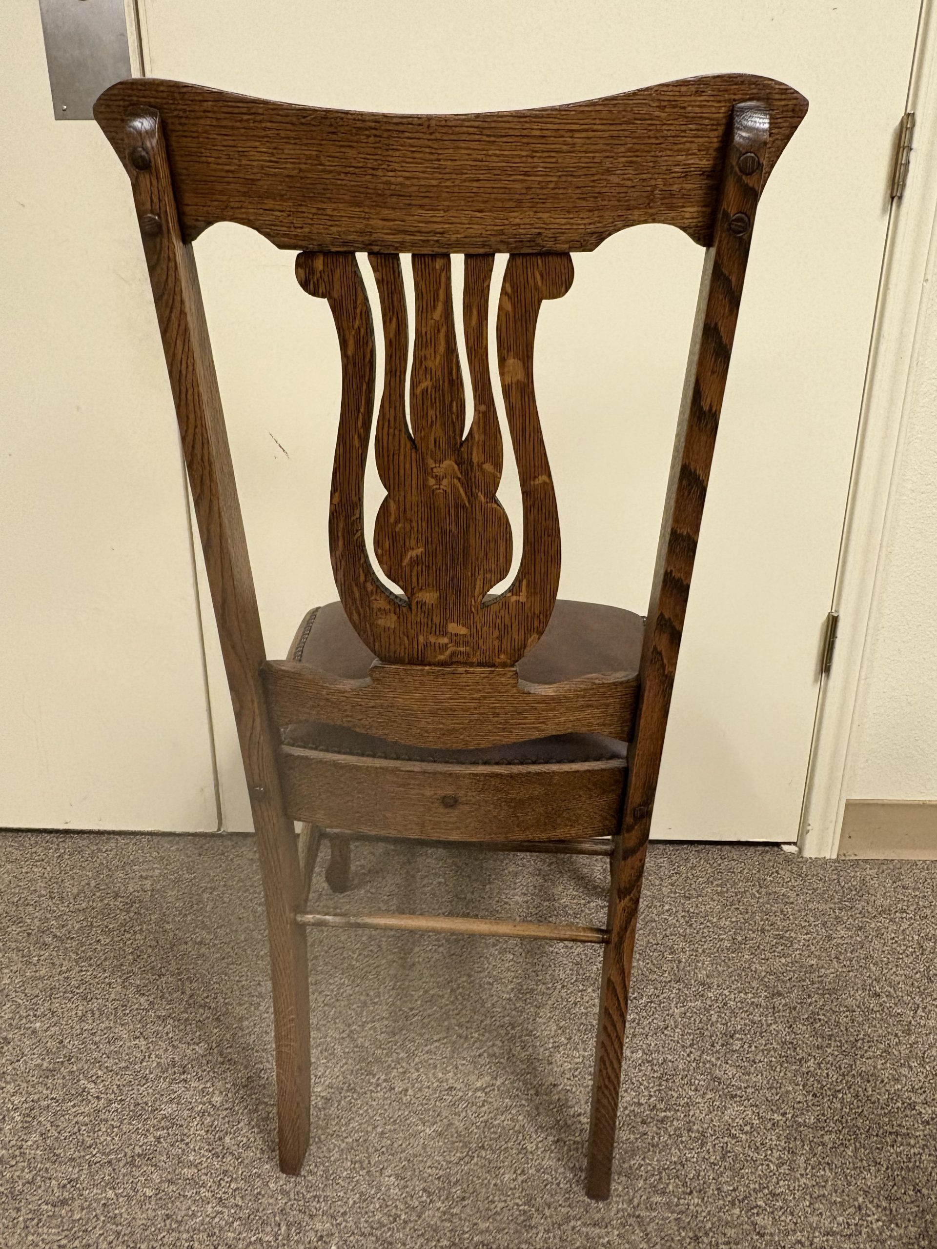 Quartersawn Oak Heavy Dining Chairs. Set of 10 - Image 3