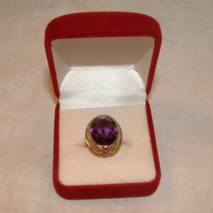 Antique Art Nouveau 14K Gold Amethyst & Seed Pearl Ring