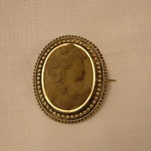 Victorian High Relief Lava Cameo Brooch
