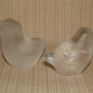 Baccarat Frosted Crystal Birds Pair