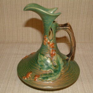 Roseville Green  Bushberry  Twig Handled Ewer #1-6"